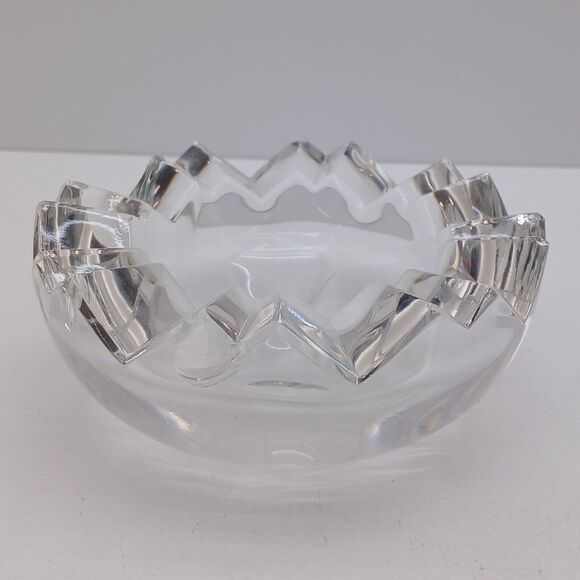 Vintage Rosenthal Crystal Egg Ashtray Bowl Trinket Dish 5" - Minor Chips - Picture 4 of 10